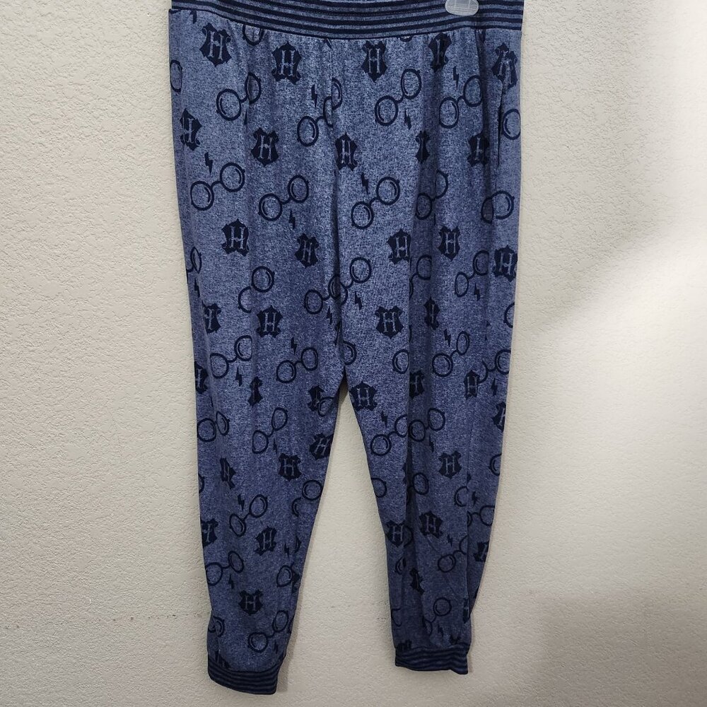 Wizarding World Harry Potter Pajama Pants Size XL Blue Jogger Pants Glasses
